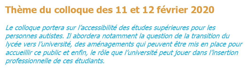 Thème du colloque